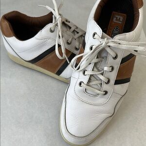 FootJoy FJ Contour Casual White/Brown Golf Shoes
